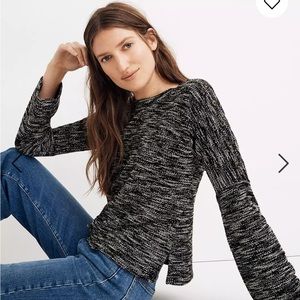 Madewell Button Shoulder Wide Sleeve Top Size Small